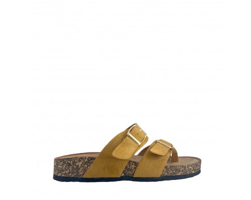 Sandalia Cuña Doble Hebilla De Dedo